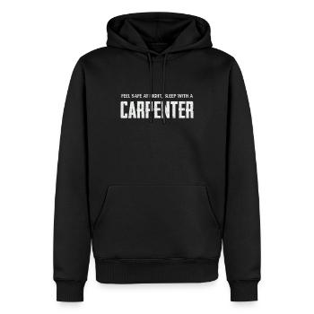 Se sentir en sécurité en dormant avec un menuisier - Sweat à capuche Premium bio Homme - noir - Devant - Nico (187cm)