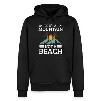 Motivational slogan mountaineering nature - Men’s Premium Organic Hoodie - black - Front - Nico (187cm)