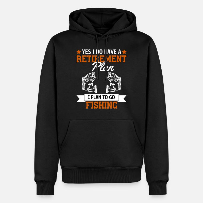 Lustiger Rente Angler Spruch Ruhestand - Männer Premium Bio Hoodie - Schwarz