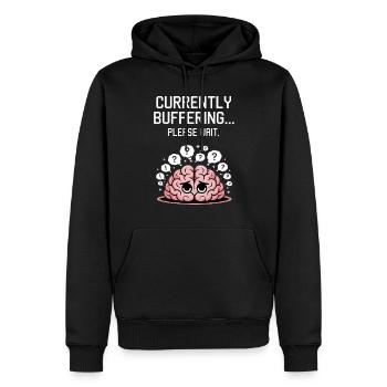 Lustiger Gehirn Nachdenken Spruch - Männer Premium Bio Hoodie - Schwarz - Vorne - Nico (187cm)
