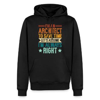 Architekt - Männer Premium Bio Hoodie - Schwarz - Vorne - Nico (187cm)