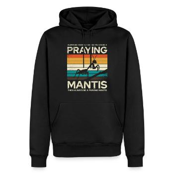 Soyez toujours une mante religieuse - Sweat à capuche Premium bio Homme - noir - Devant - Nico (187cm)