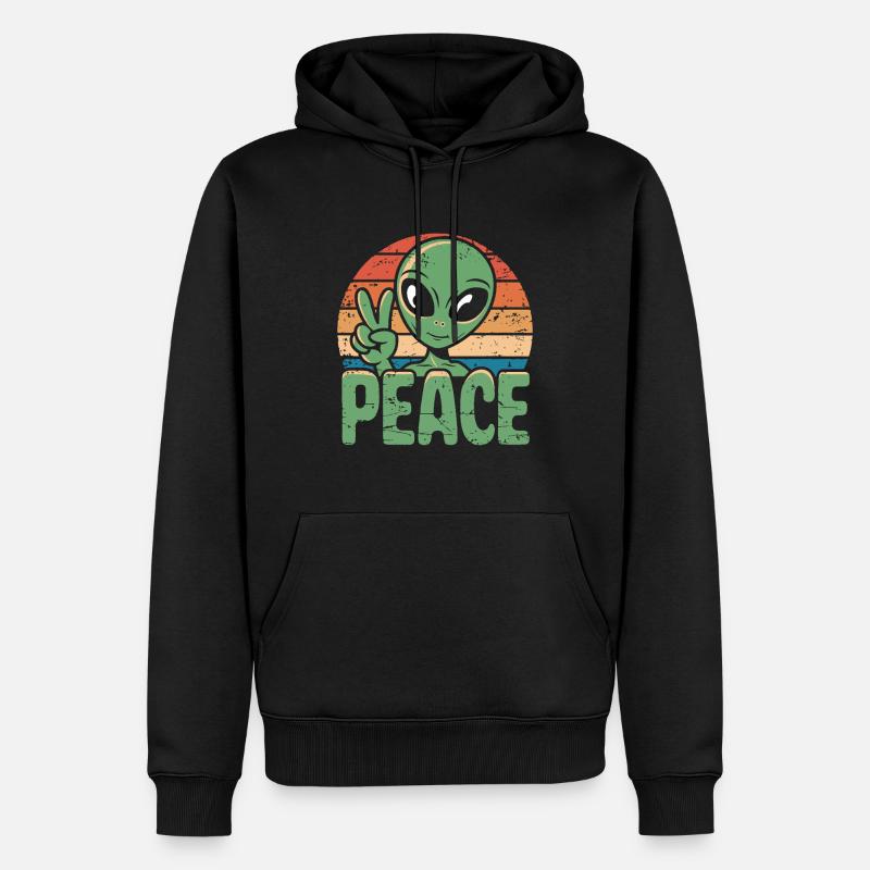 Paix OVNI extraterrestre - Sweat à capuche Premium bio Homme - noir