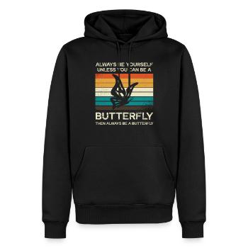 Soyez toujours vous-même Papillon - Sweat à capuche Premium bio Homme - noir - Devant - Nico (187cm)