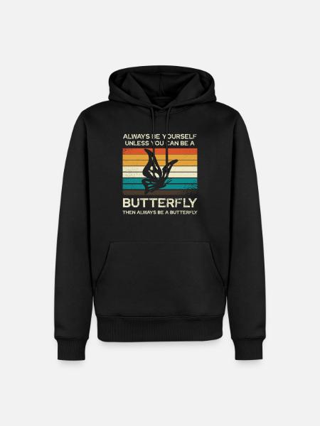 Always Be Yourself Butterfly - Men’s Premium Organic Hoodie - black