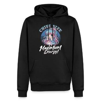 Anime Chibi Kawaii - Sweat à capuche Premium bio Homme - noir - Devant - Nico (187cm)