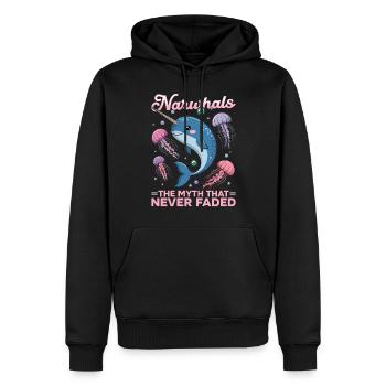 Narwhal Chibi Kawaii - Männer Premium Bio Hoodie - Schwarz - Vorne - Nico (187cm)