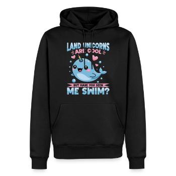 Narwhal Chibi Kawaii - Männer Premium Bio Hoodie - Schwarz - Vorne - Nico (187cm)