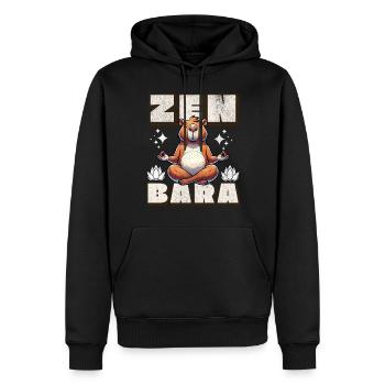 Zen Bara Capybara Yoga Méditation - Sweat à capuche Premium bio Homme - noir - Devant - Nico (187cm)