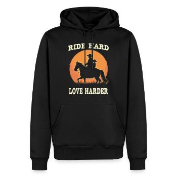 Horseback Riding Dad Dad Equestrian Father Rider Pride - Men’s Premium Organic Hoodie - black - Front - Nico (187cm)