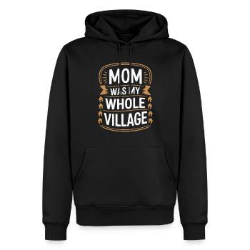 Élevé par une reine, parent célibataire - Sweat à capuche Premium bio Homme - noir - Devant - Nico (187cm)
