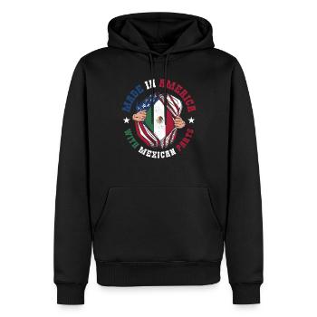 Made In America With Mexican Parts - Männer Premium Bio Hoodie - Schwarz - Vorne - Nico (187cm)