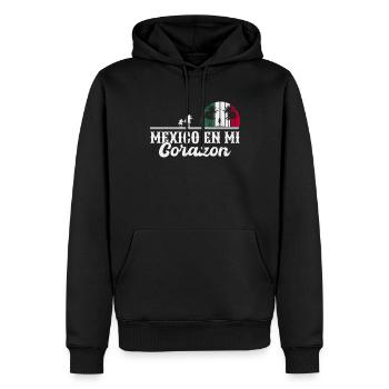 Racines mexicaines - En Mi Corazon Mexique - Sweat à capuche Premium bio Homme - noir - Devant - Nico (187cm)
