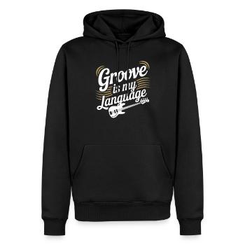 Basse, Guitariste, Musicien, Matériel, Funk, Rock, Jazz - Sweat à capuche Premium bio Homme - noir - Devant - Nico (187cm)