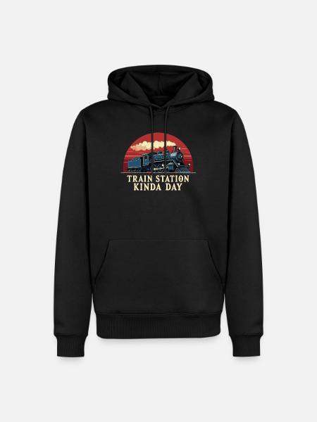 Togtur -lokomotiv Eventyr - Herre Premium økologisk hoodie - sort