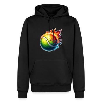 Tennisball - Männer Premium Bio Hoodie - Schwarz - Vorne - Nico (187cm)