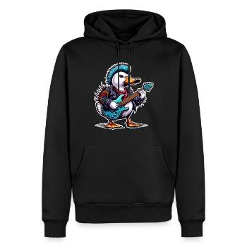 Ente Rock and Roll Gitarrist - Männer Premium Bio Hoodie - Schwarz - Vorne - Nico (187cm)