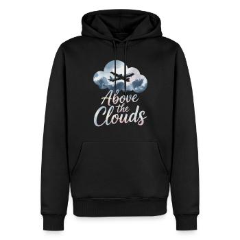 First time flying Travel Memory Sky - Men’s Premium Organic Hoodie - black - Front - Nico (187cm)