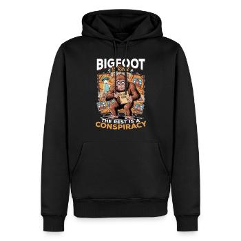 Bigfoot Sasquatch - Männer Premium Bio Hoodie - Schwarz - Vorne - Nico (187cm)