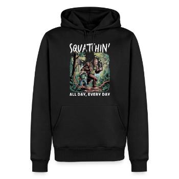 Bigfoot Sasquatch - Männer Premium Bio Hoodie - Schwarz - Vorne - Nico (187cm)