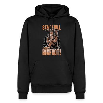 Bigfoot Sasquatch - Männer Premium Bio Hoodie - Schwarz - Vorne - Nico (187cm)