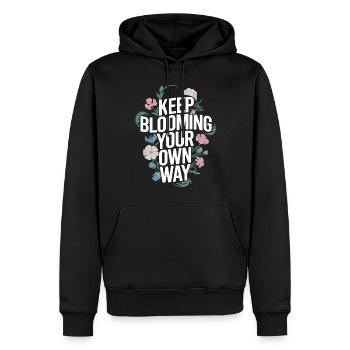 Keep Blooming Your Own Way Botanisch - Männer Premium Bio Hoodie - Schwarz - Vorne - Nico (187cm)