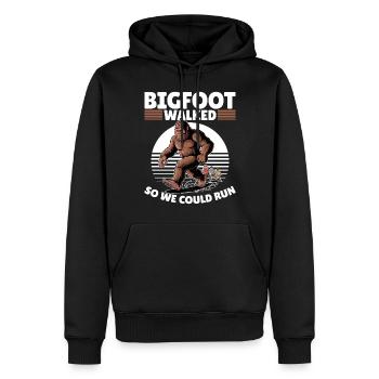 Bigfoot Sasquatch - Männer Premium Bio Hoodie - Schwarz - Vorne - Nico (187cm)
