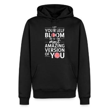Lass Dich Zur Besten Version Entfalten - Männer Premium Bio Hoodie - Schwarz - Vorne - Nico (187cm)