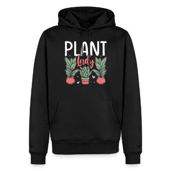 Dame des plantes - Sweat à capuche Premium bio Homme - noir - Devant - Nico (187cm)