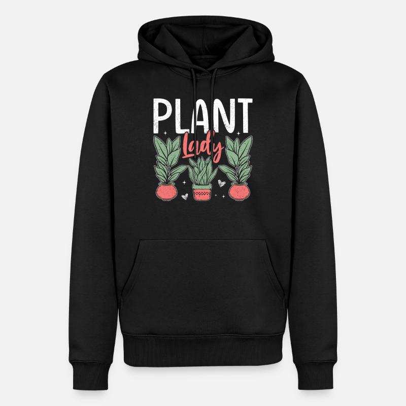 Plant Lady - Männer Premium Bio Hoodie - Schwarz