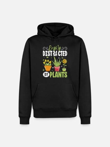 Easily Distracted By Plants - Men’s Premium Organic Hoodie - black