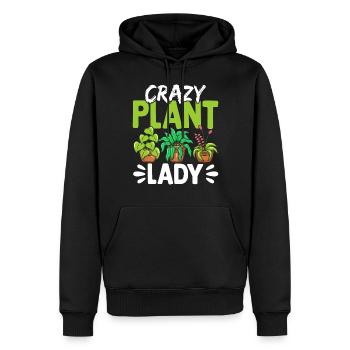 Dame aux plantes folles - Sweat à capuche Premium bio Homme - noir - Devant - Nico (187cm)