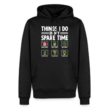 Ce que je fais pendant mon temps libre - Sweat à capuche Premium bio Homme - noir - Devant - Nico (187cm)