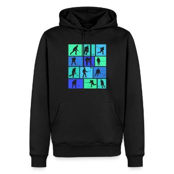 Hockey - Sweat à capuche Premium bio Homme - noir - Devant - Nico (187cm)