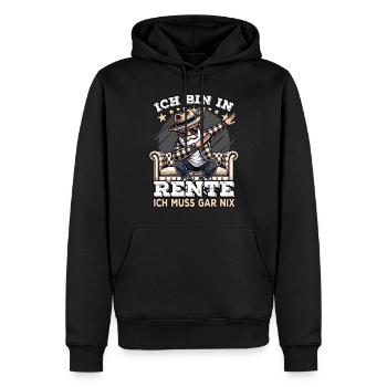ich bin in Rente ich muss gar nix Rente Ruhestand - Männer Premium Bio Hoodie - Schwarz - Vorne - Nico (187cm)