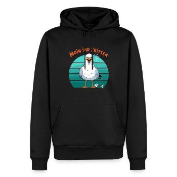Moin ihr Fritten Möwe Hamburg Hamburger Nordsee - Sweat à capuche Premium bio Homme - noir - Devant - Nico (187cm)