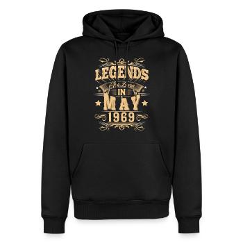 Légende de l’anniversaire de mai 1969 - Sweat à capuche Premium bio Homme - noir - Devant - Nico (187cm)