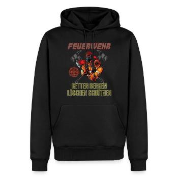 Feuerwehr Retten Löschen Bergen Schützen - Männer Premium Bio Hoodie - Schwarz - Vorne - Nico (187cm)