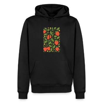 Berry Magic Strawberries - Men’s Premium Organic Hoodie - black - Front - Nico (187cm)