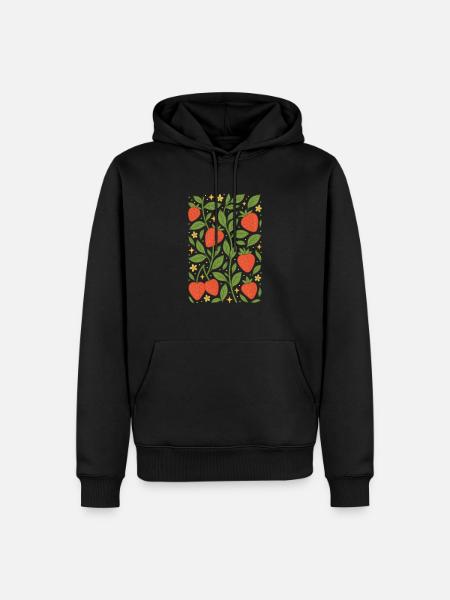 Berry Magic Strawberries - Men’s Premium Organic Hoodie - black