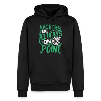 Archers Are Always On Point - Men’s Premium Organic Hoodie - black - Front - Nico (187cm)