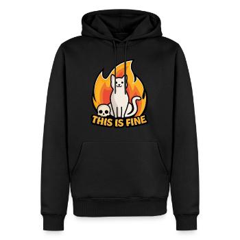 C’est très bien - Sweat à capuche Premium bio Homme - noir - Devant - Nico (187cm)