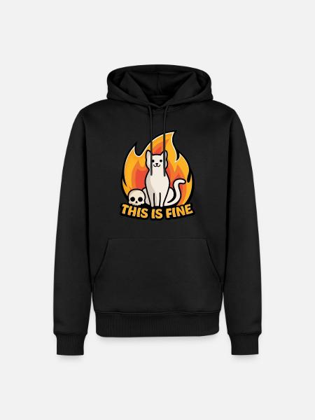 This is Fine - Men’s Premium Organic Hoodie - black