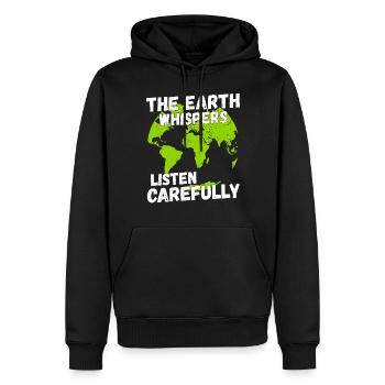 la terre murmure écoute attentivement Klimaschutz - Sweat à capuche Premium bio Homme - noir - Devant - Nico (187cm)