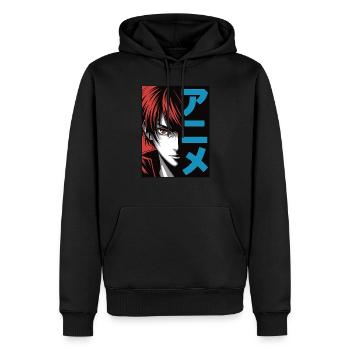 Anime eyes - Männer Premium Bio Hoodie - Schwarz - Vorne - Nico (187cm)