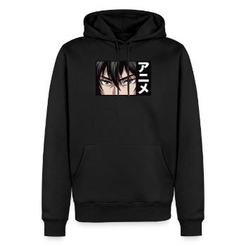 Anime eyes - Männer Premium Bio Hoodie - Schwarz - Vorne - Nico (187cm)
