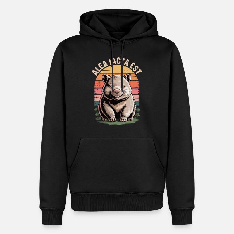 Alea iacta est Wombat - Männer Premium Bio Hoodie - Schwarz