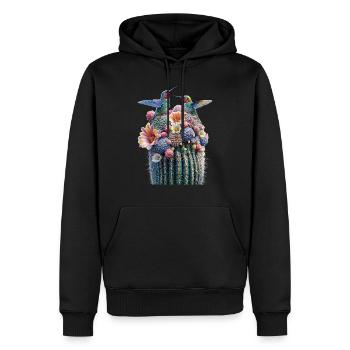 Kaktus - Männer Premium Bio Hoodie - Schwarz - Vorne - Nico (187cm)