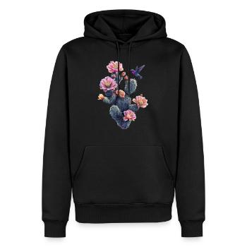 Kaktus - Männer Premium Bio Hoodie - Schwarz - Vorne - Nico (187cm)