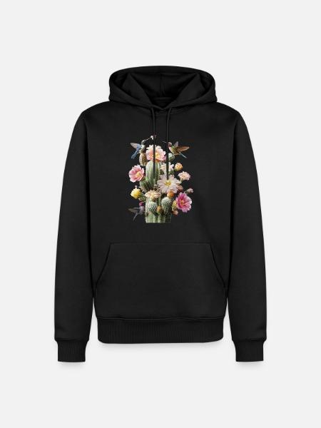 Kaktus - Männer Premium Bio Hoodie - Schwarz